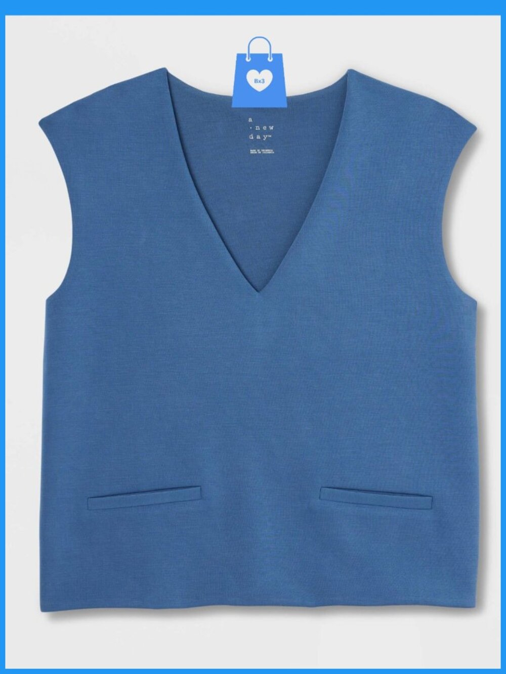 Small - Womens Sandwash Vest - A New Day - Blue